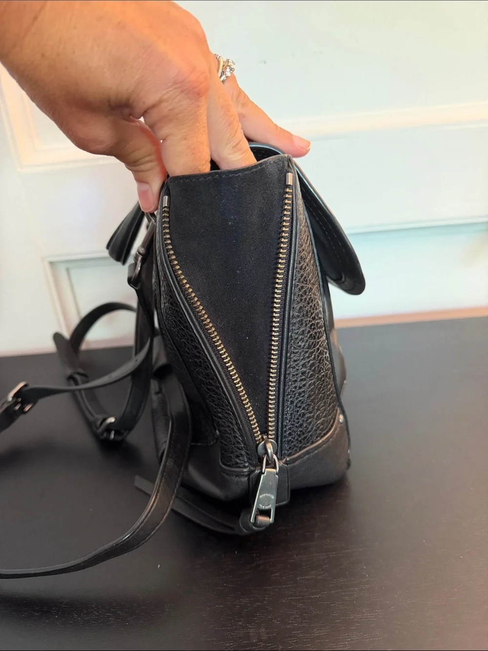 COACH Faye Convertible Backpack in black
